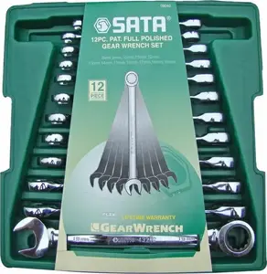 Sata wrench set 12-piece combination ratcheting spanners ST09040-02