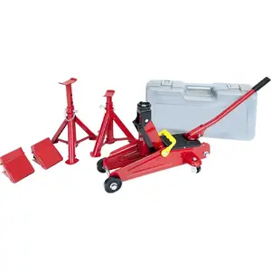 Hydraulic Workshop Jack Set Airpress JJ 2T with 2T Jack, Pair of Supports and Wheel Chocks