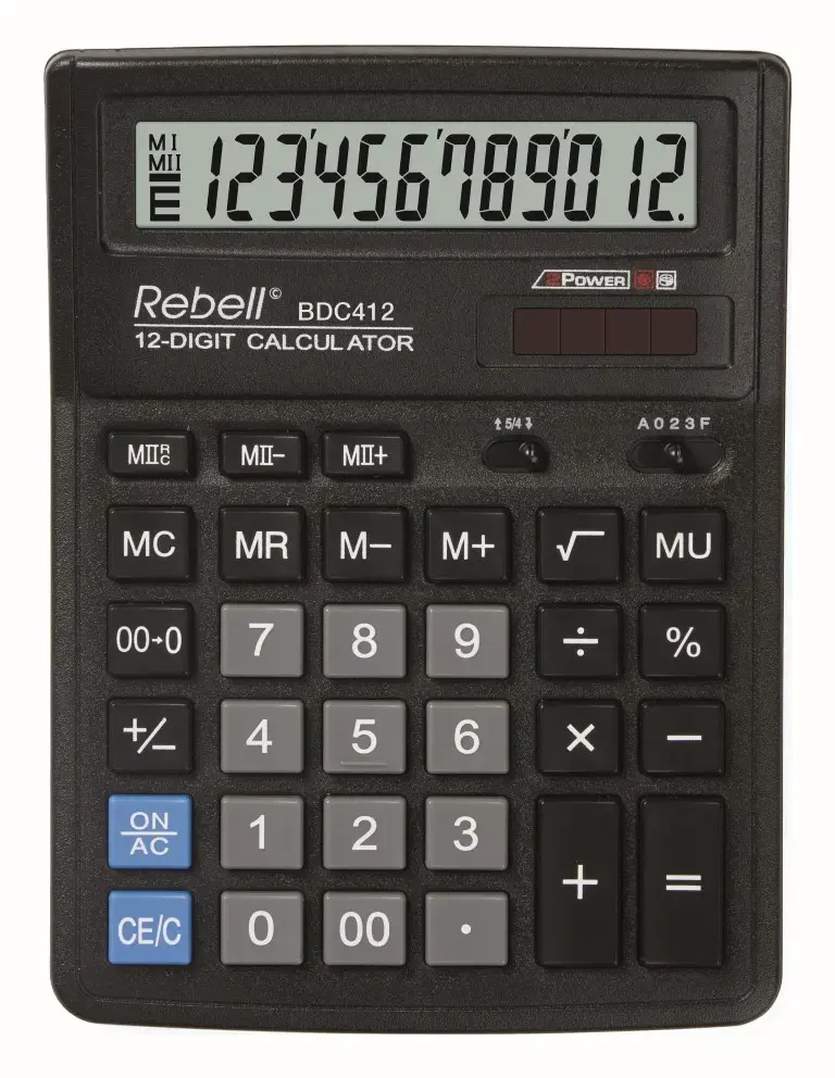 Настольный калькулятор Rebell BDC412 солнечный большой экран Photo 2