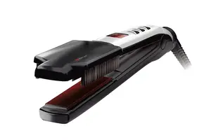 Выпрямитель волос VALERA Swiss'X Super Brush & Shine — Warm- технология, макс. 230°C, керамический нагрев, шнур 3 м, чёрно‑серебристый
