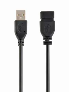 USB удлинительный кабель Gembird CCP-USB2-AMAF USB 2.0 USB A штекер - USB A гнездо позолоченные контакты черный