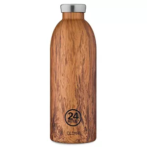 24Bottles Clima Insulated Water Bottle 850 ml Stainless Steel Wood