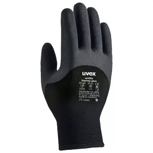 Uvex unilite thermo plus Черный Серый Акрил Эластан Шерсть Полиамид