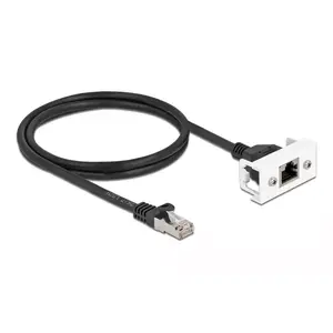 DeLOCK Network Extension Cable Cat.6A 1m Black S/FTP RJ45