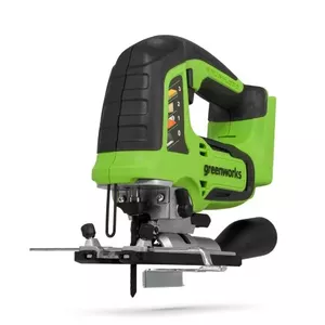 Jigsaw GreenWorks GD24JS — cordless brushless top-handle, 24 V, 3000 spm, 100 mm wood, 8 mm steel