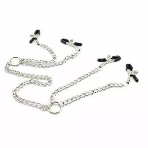 OHMAMA FETISH - 4 NIPPLE Clamps WITH CHAINS