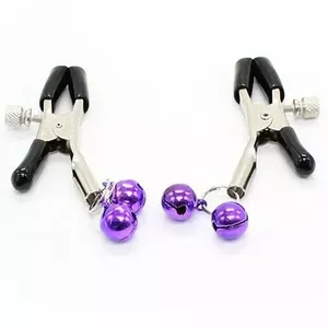 OHMAMA FETISH - NIPPLE Clamps WITH LILAC BELL