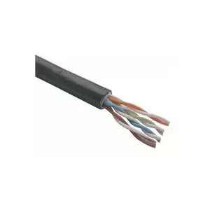 UTP kabel PlanetElite, Cat5E, drát, dvojitý venkovní PE+PVC, Dca, černý, 305m, cívka