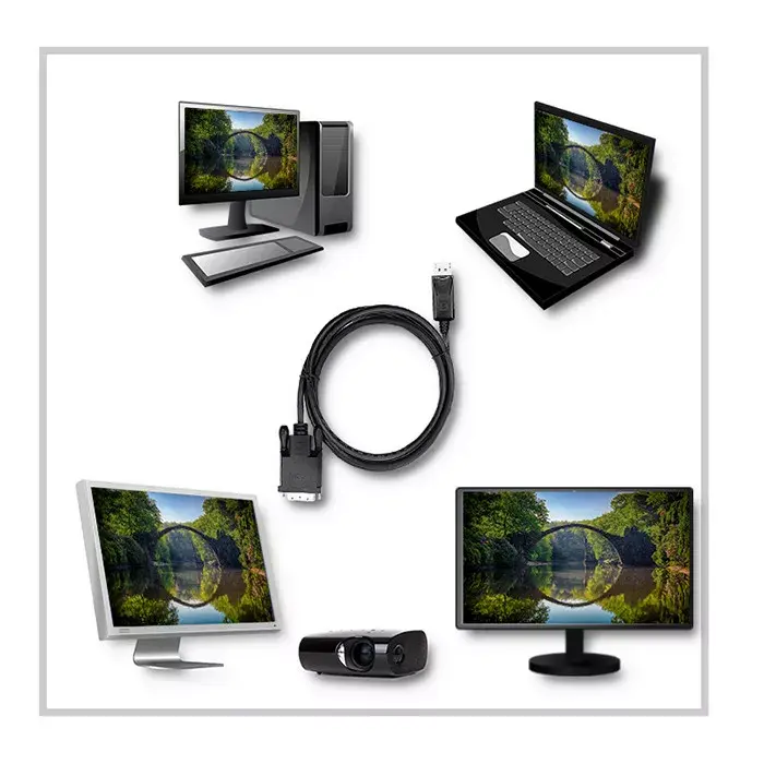 QOLTEC 50364 DVI uz DisplayPort kabelis 1,8 m Photo 4