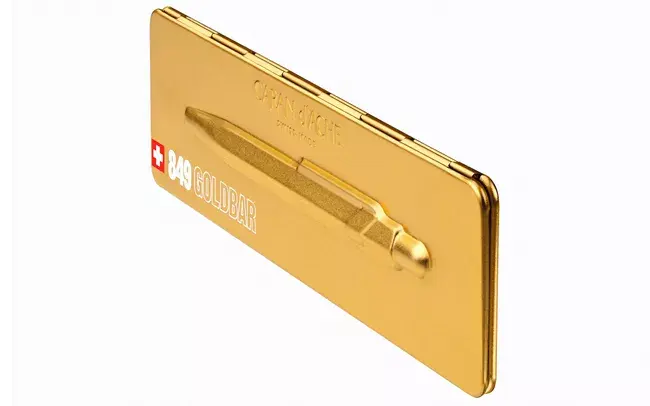 Piekaramā pildspalva Caran d-Ache 849 Goldbar Photo 4
