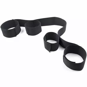 OHMAMA FETISH SPREADER SOFT BAR FULL NYLON WRIST RESTRAINTS