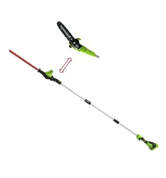 GreenWorks 40V GD40PSH кусторез на штанге Photo 1