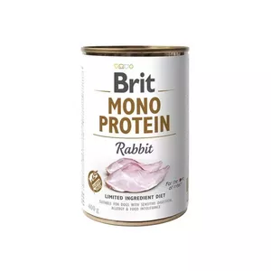 Влажный корм для собак Brit Mono Protein Rabbit 400 г — консервированный полноценный рацион, моно-протеин, для взрослых