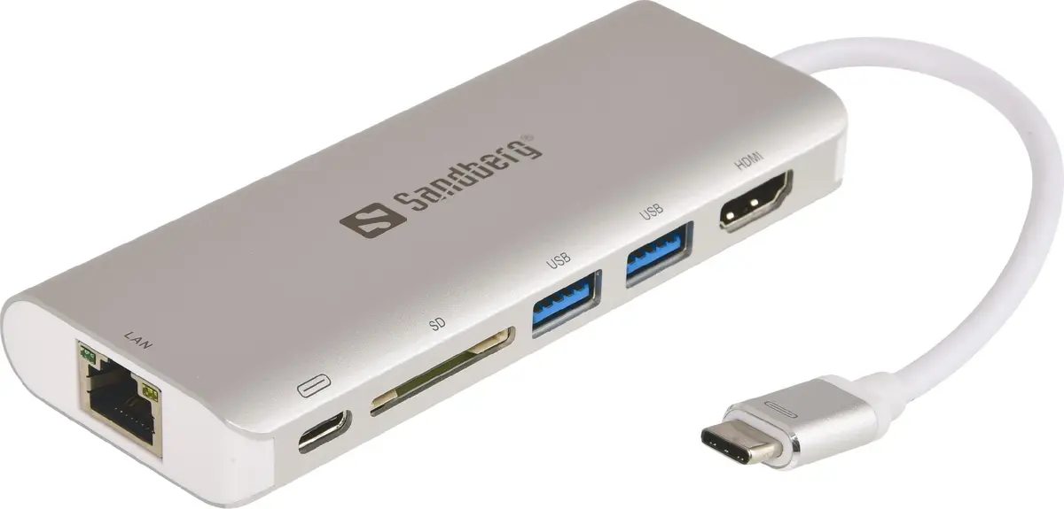 USB-C Док Sandberg HDMI+LAN+SD+USB100W Photo 2