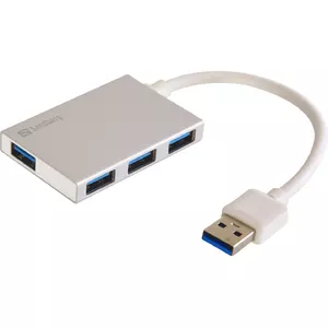 Sandberg USB 3.0 Pocket Hub 4 ports USB 3.2 Gen 1 (3.1 Gen 1) Type-A 5000 Mbit/s Balts