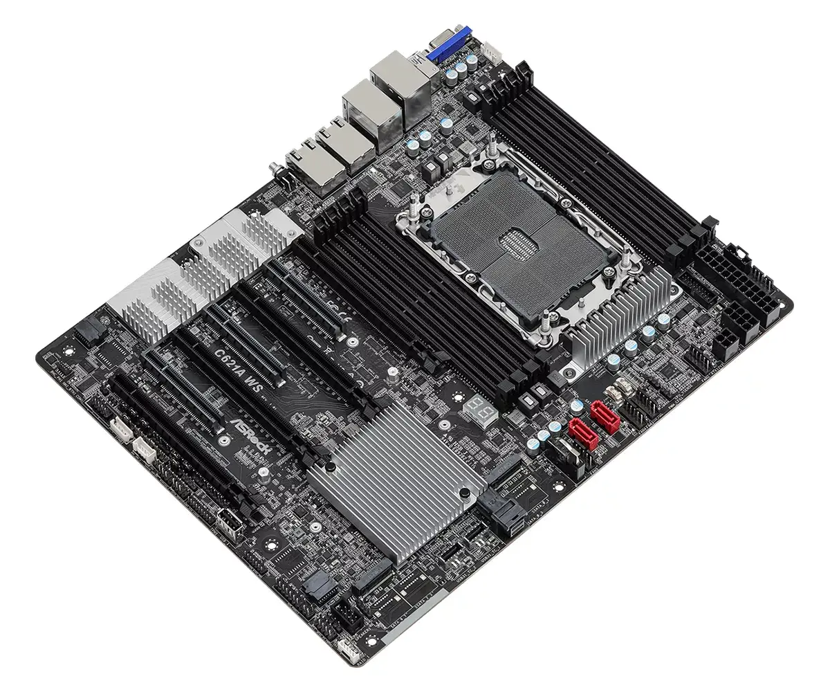 ASRock C621A WS mātesplate | Intel C621A LGA 4189 Photo 2