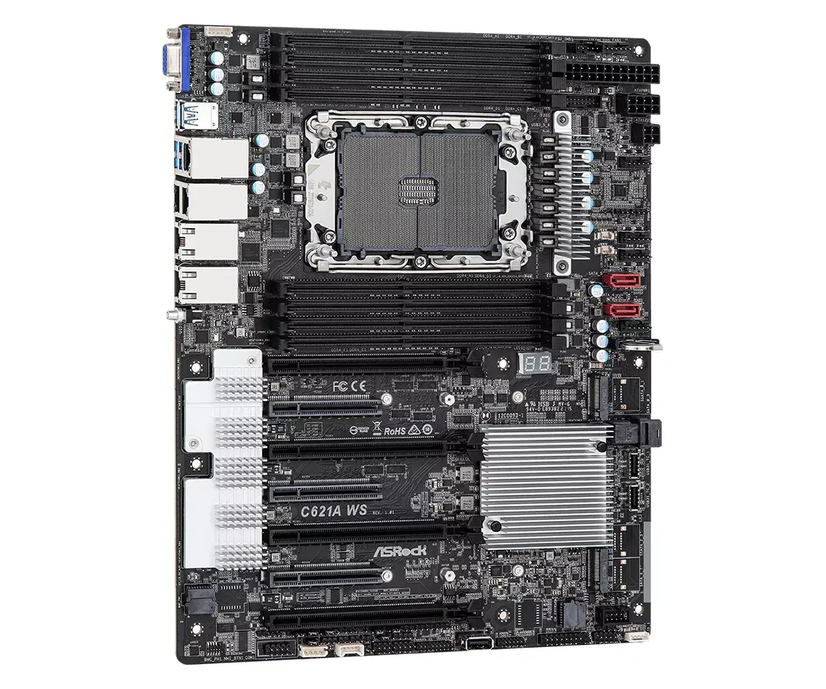 ASRock C621A WS mātesplate | Intel C621A LGA 4189 Photo 3