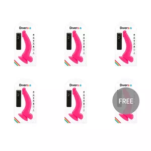 DIVERSIA elastīgs vibrējošs dildo 18 cm, violets, uzlādējams — 6 režīmi (5+1)