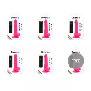 DIVERSIA vibrējošs elastīgs dildo 18 cm, rozā