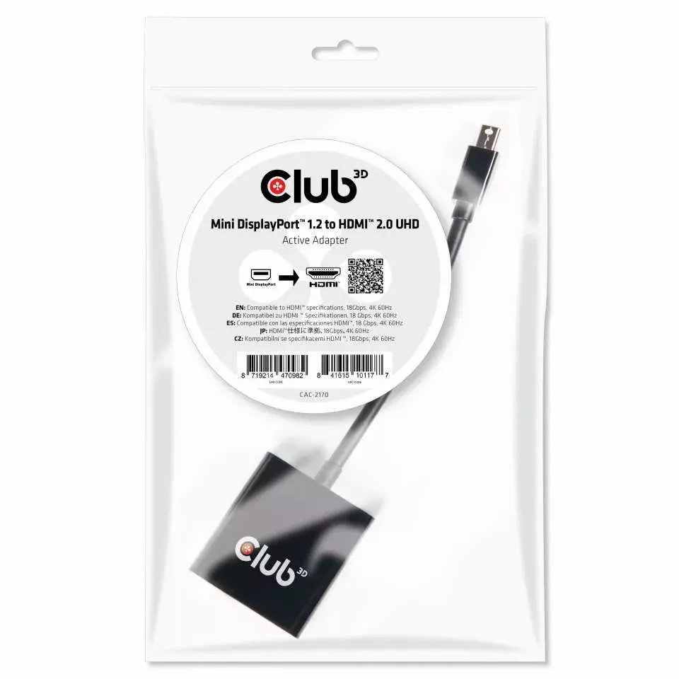 Aktīvais adapteris CLUB3D Mini DisplayPort 1.2 uz HDMI 2.0 Photo 2