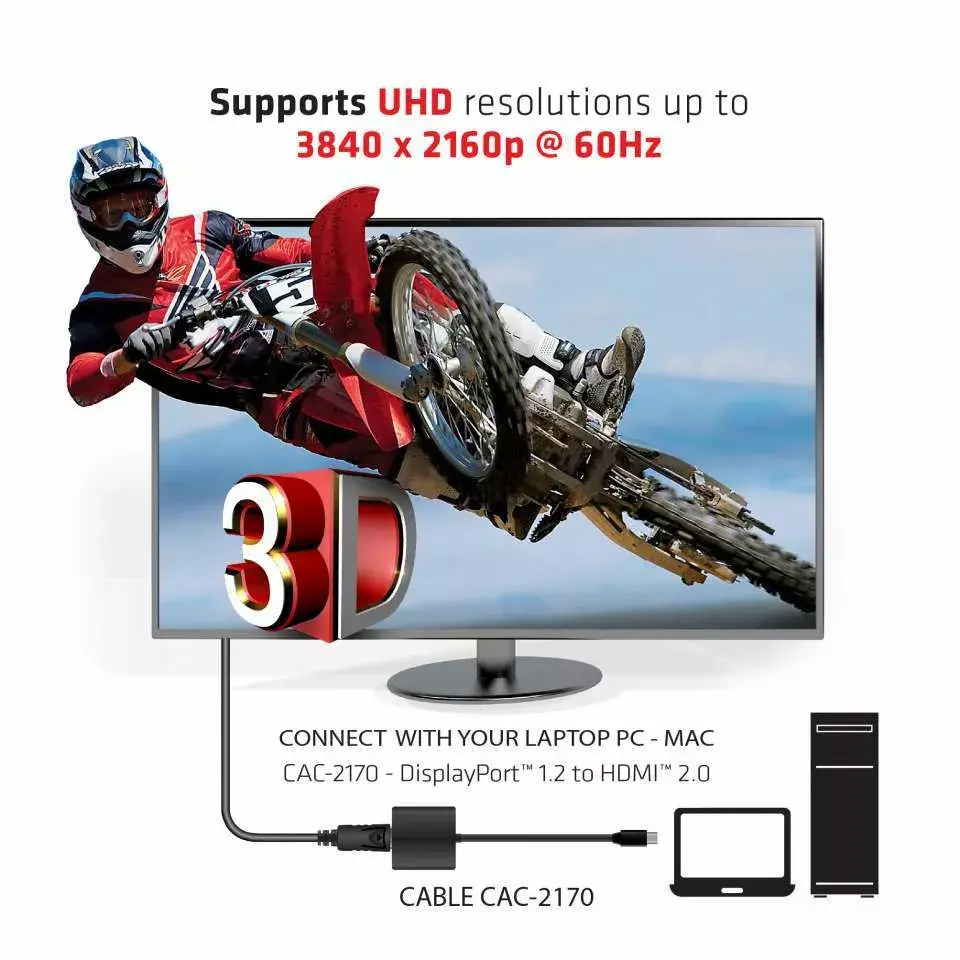 Aktīvais adapteris CLUB3D Mini DisplayPort 1.2 uz HDMI 2.0 Photo 4