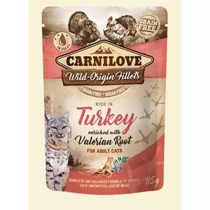 CARNILOVE wet cat food for adult cats, turkey, 85 g (can)