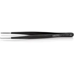 Precision tweezers Knipex ESD 145 mm, anti-static stainless steel