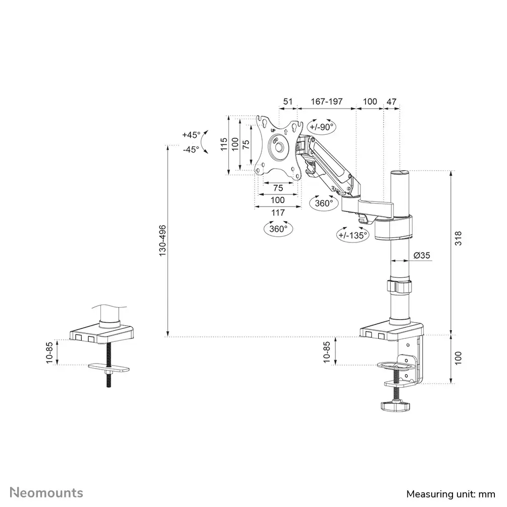 Neomounts galda monitora statīvs DS70-750BL1 Photo 19