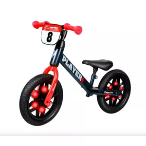 Skrituļvelosipēds Qplay Player Red — bērnu braucamrīks bez pedāļiem, viegla rāmis