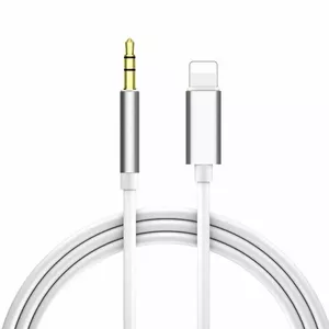 Riff KY-122 Lightning to 3.5mm Audio Jack AUX Extension Cable with Microphone line White