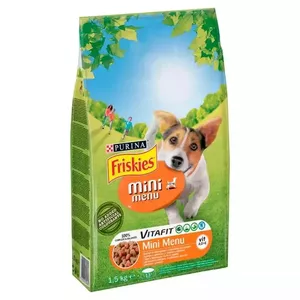 Сухой корм для собак Purina Nestle FRISKIES Mini Menu Chicken with Vegetables 1,5 кг — взрослые мелкие породы, 25% белка, 12% жира