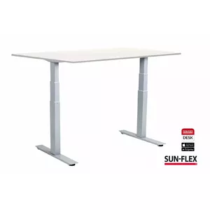 Regulējama augstuma rakstāmgalds SUN-FLEX®EASYDESK ADAPT, elektrisks, divi motori, balts rāmis, balts galda virsma 140x80cm