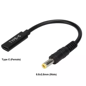 CoreParts MBXUSBC-CO0005 cable gender changer USB C 5.5*2.5mm Black