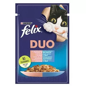 Felix Fantastic Duo with salmon and sardine in jelly - wet cat food - 85g