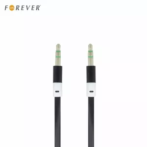 Forever Plakans AUX 3.5mm spraudnis uz 3.5mm spraudnis Audio plāns 1m vads Melns