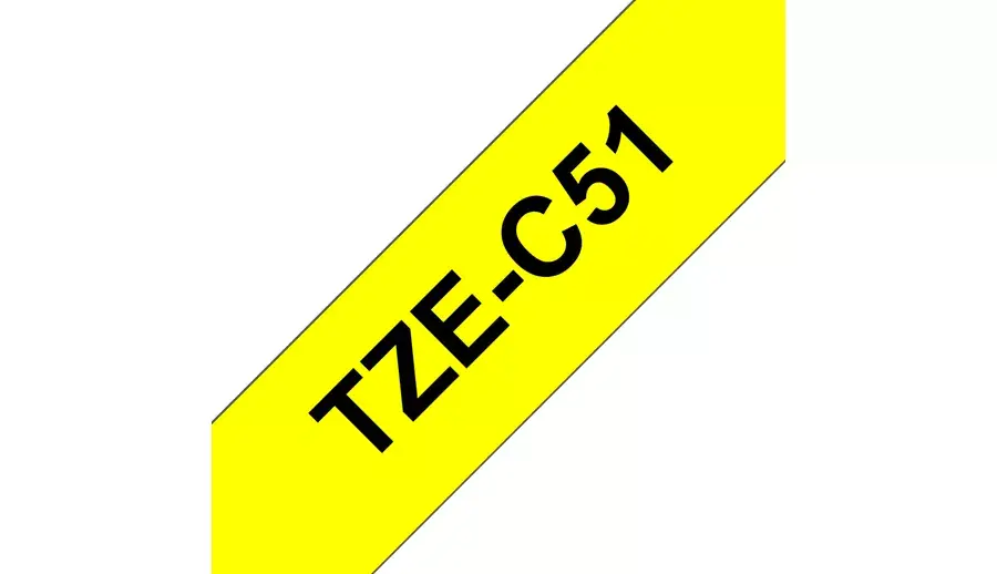 Brother laminētā lente TZe Melna uz fluorescējoši dzeltena Photo 2
