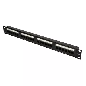 Extralink CAT6 UTP V2 Patchpanel 24 port Black 1U Rack
