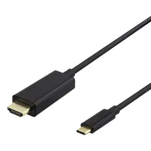 Video Cable Adapter Deltaco 00140021 2m USB Type-C HDMI Black