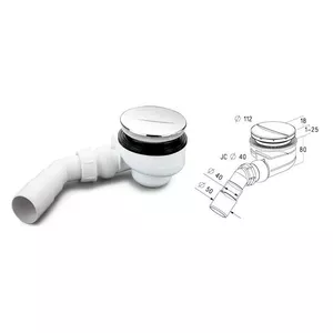 Слив для душевой поддона NICOLL TURBOFLOW TB90S, модель 0205302