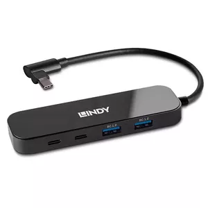 Lindy 43334 хаб-разветвитель USB 3.2 Gen 2 (3.1 Gen 2) Type-C 10000 Мбит/с Черный