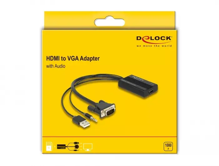 DeLOCK HDMI uz VGA adapteris ar audio 25 cm Photo 2