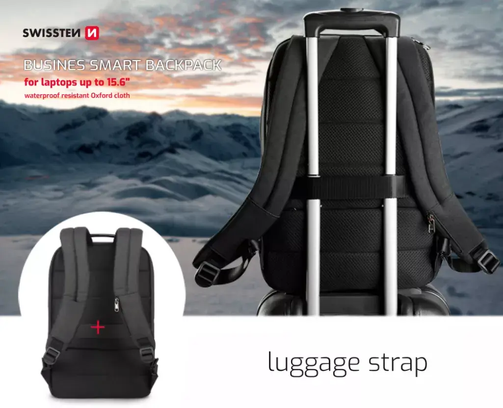 SWISSTEN mugursoma 15.6" ar USB portu Photo 6