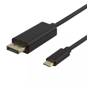 DELTACO USB-C to DisplayPort cable USBC-DP200-K, 4K UHD, 2 m