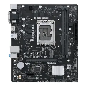 Материнская плата ASUS PRIME H610M-R D4 — Intel H610, LGA 1700, Micro ATX, DDR4, 2 DIMM (до 64 ГБ), M.2 и SATA III, USB Type-A