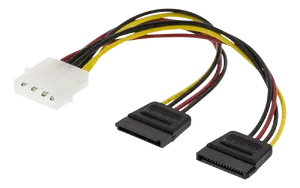Barošanas kabelis DELTACO 00200003 divām SATA SSD — dubultais SATA barošanas savienotājs
