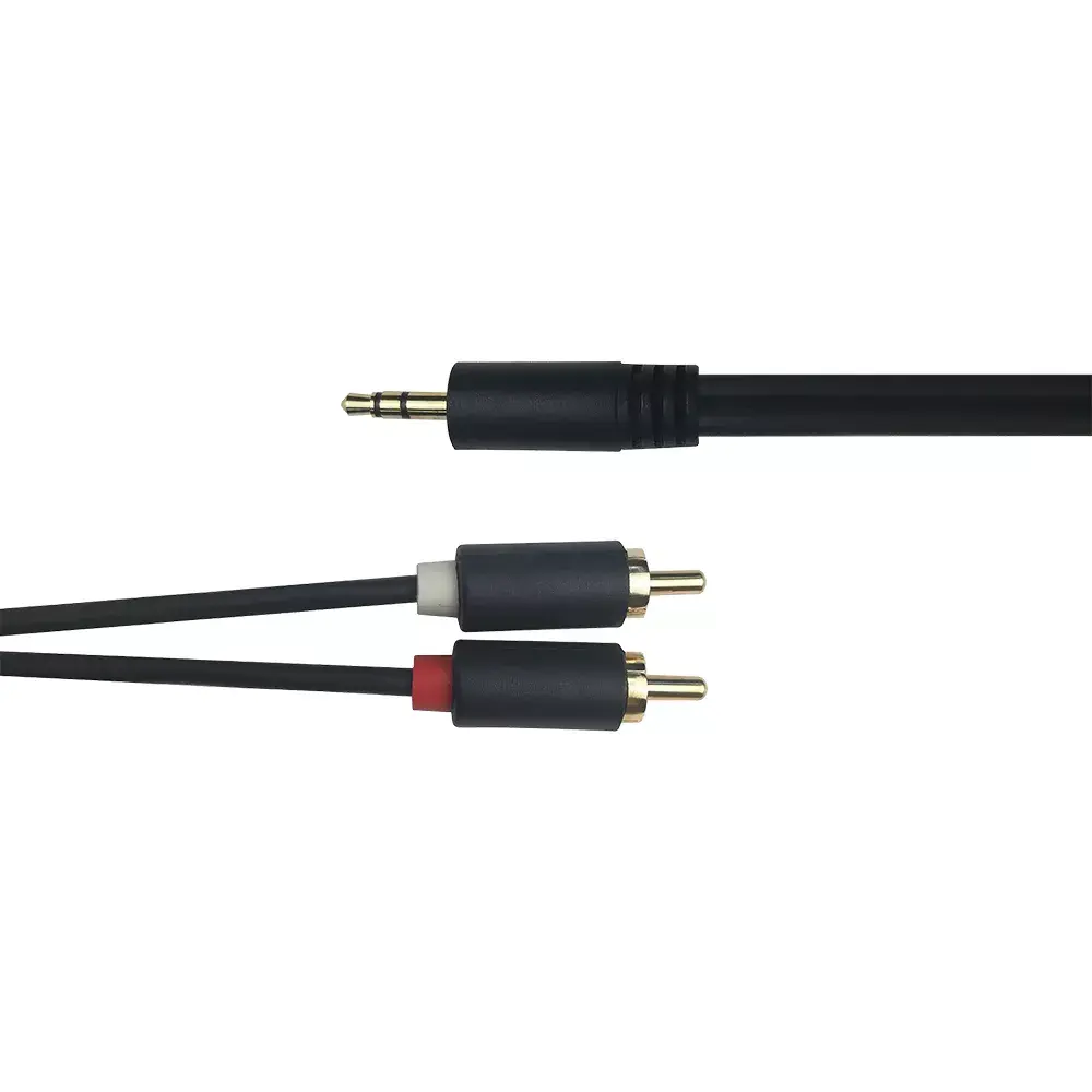 DELTACO MM-141-K audio cable 3.5mm to 2×RCA, 3 m Photo 4