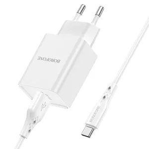 Сетевое USB-зарядное Borofone BN2 5V 2.1A 10.5W с кабелем USB-C, белое