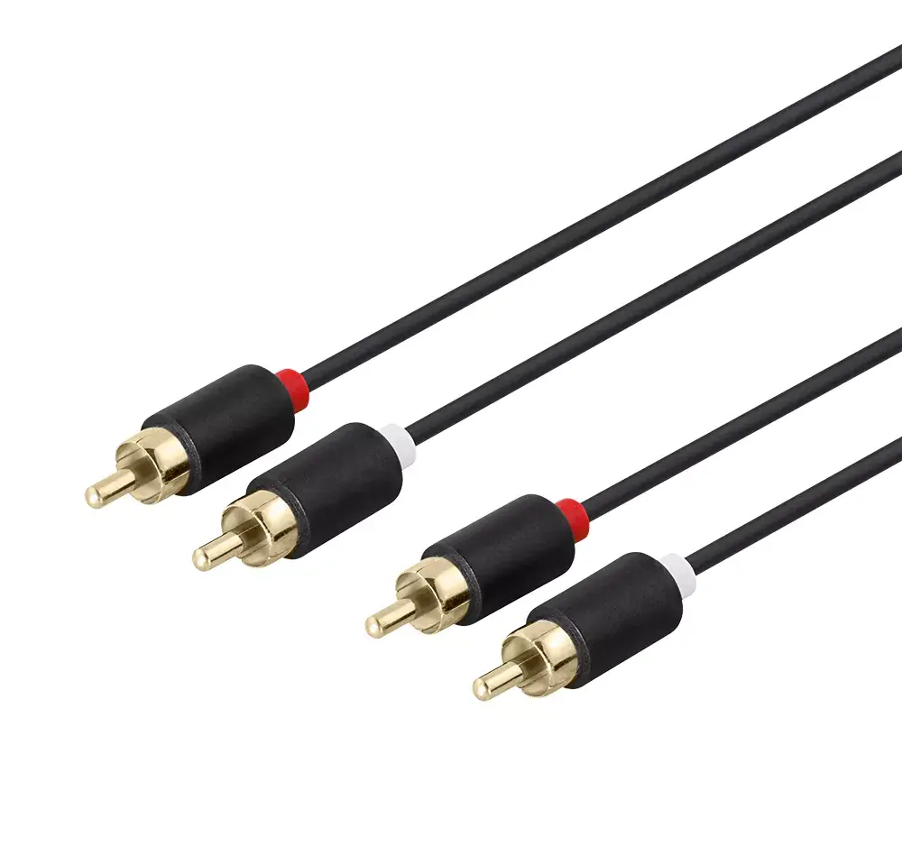 DELTACO MM-110-K 2 m audio kabelis 2×RCA Photo 2