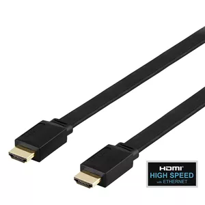 HDMI cable DELTACO HDMI-1030F-K 4K UHD 3 m — Flat High Speed HDMI