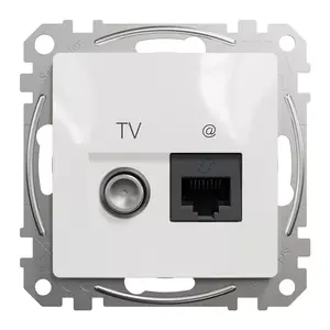 Розетка Schneider Electric для компьютера и ТВ SDD111469T белая — комбинированная витая пара и коаксиальная